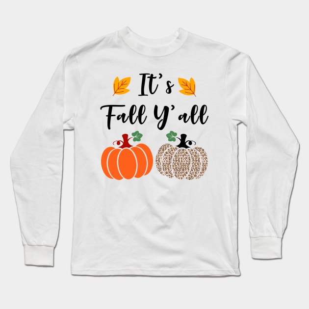 It's Fall Y'all Cute Gnomes Pumpkin Spice Season Long Sleeve T-Shirt by Zakzouk-store